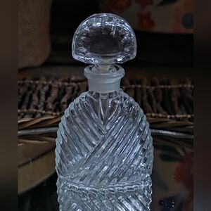 VINTAGE 80S  EMANUEL UNGARO DIVA empty Glasd Perfume Bottle, Glass Stopper